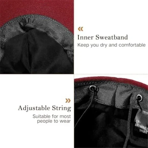 Newsboy Hats Classic Retro Red Cap with Adjustable Drawstring, Baker Boy Hat - Picture 3 of 6